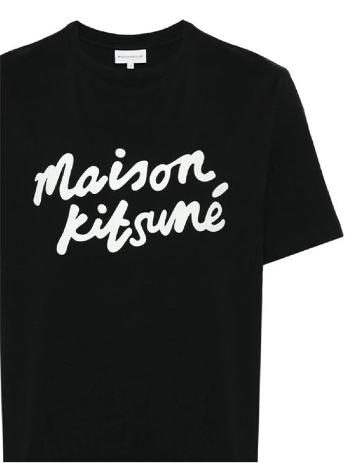 black/white cotton lightweight jersey t-shirt Maison Kitsuné | MM00101KJ0118O197